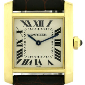 Cartier Tank Francaise Lady 18K (0,750) Gold Damenuhr Ref. 1821 Box Papiere
