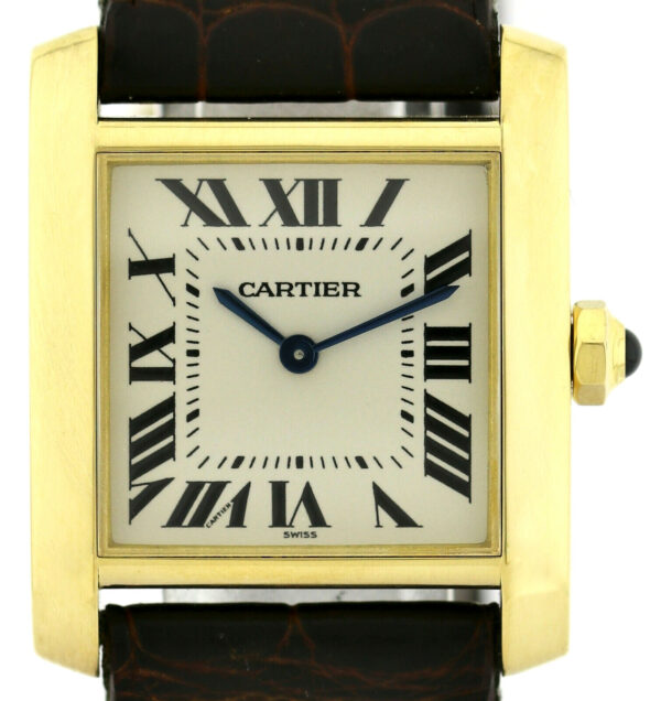 Cartier Tank Francaise Lady 18K (0,750) Gold Damenuhr Ref. 1821 Box Papiere