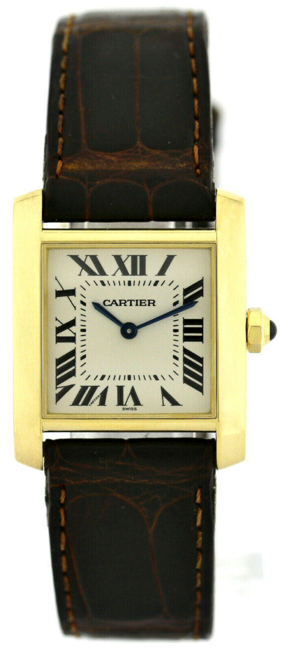 Cartier Tank Francaise Lady 18K (0,750) Gold Damenuhr Ref. 1821 Box Papiere – Bild 2