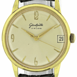 GUB Glashütte Kaliber 69.1 vergoldete Vintage Herren Armbanduhr Handaufzug 60er