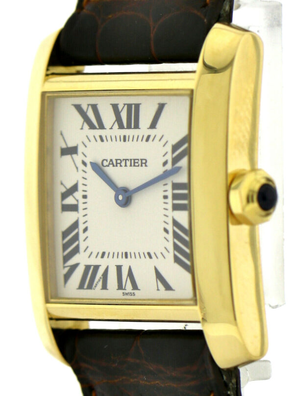Cartier Tank Francaise Lady 18K (0,750) Gold Damenuhr Ref. 1821 Box Papiere – Bild 4