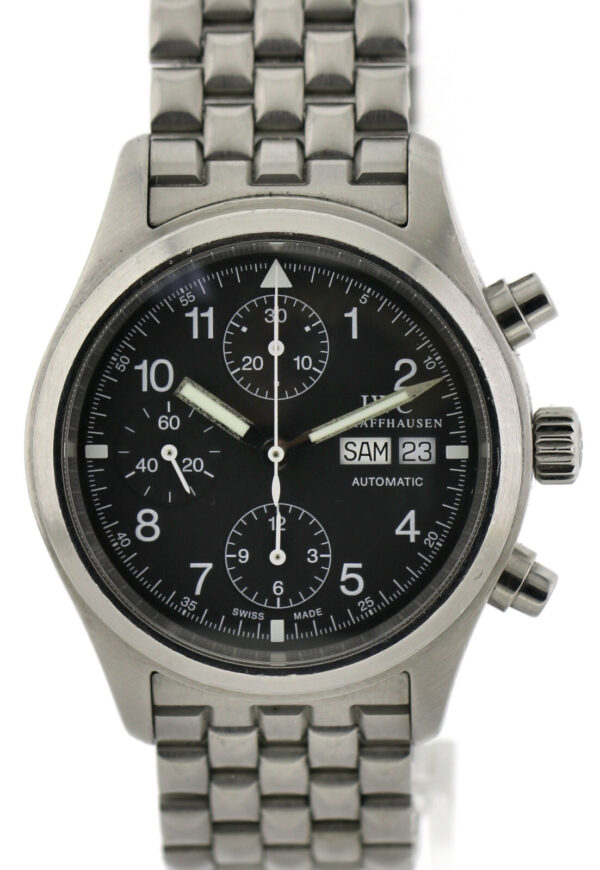 IWC der Fliegerchronograph Herrenuhr, Automatik, Tag/Datum - Ref. 3706 Edelstahl – Bild 2