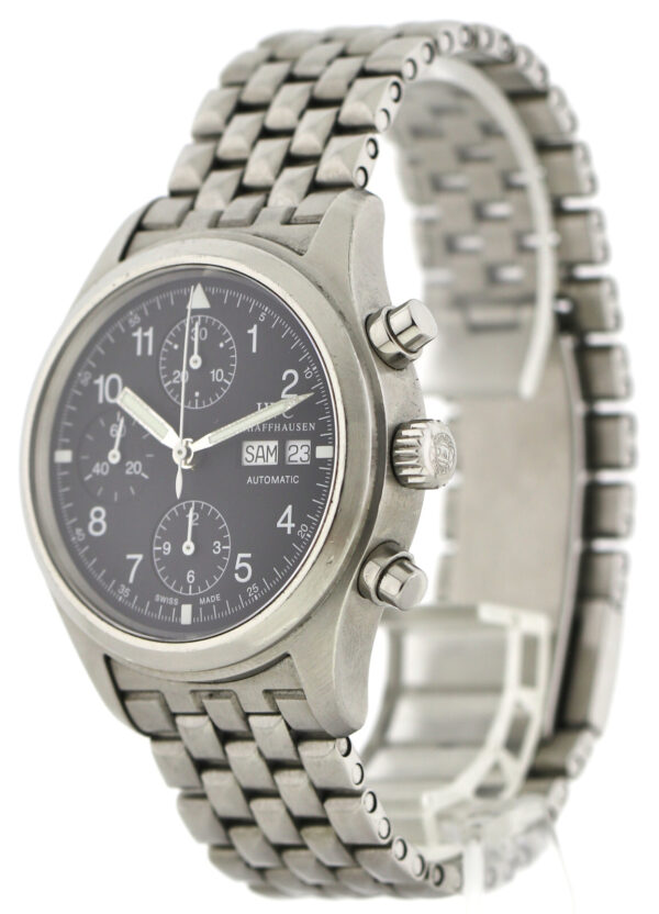 IWC der Fliegerchronograph Herrenuhr, Automatik, Tag/Datum - Ref. 3706 Edelstahl – Bild 4