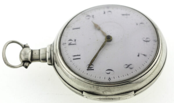 Ts.B. King Doppel Gehäuse Spindel Uhr in Silber 162,7g ca. 1805-1825 Ø 58mm – Bild 4