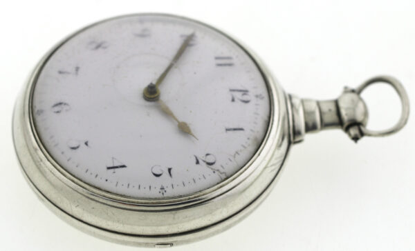 Ts.B. King Doppel Gehäuse Spindel Uhr in Silber 162,7g ca. 1805-1825 Ø 58mm – Bild 5