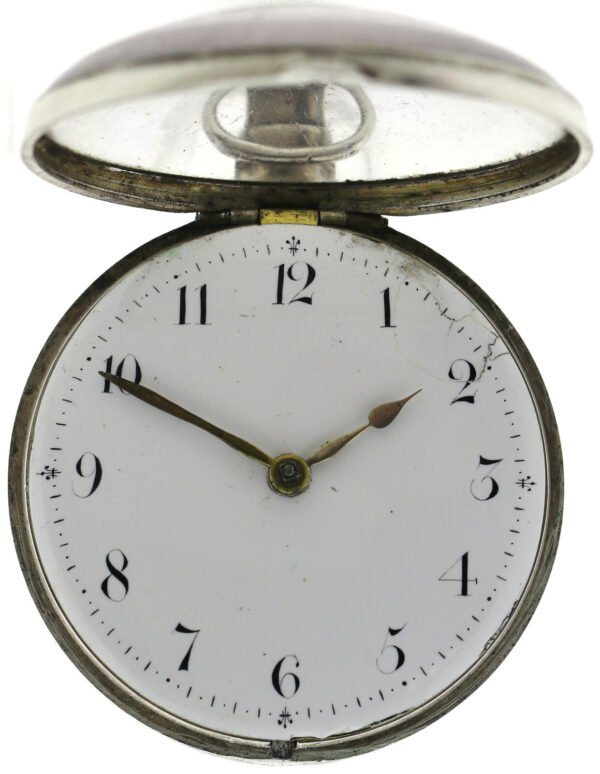 Ts.B. King Doppel Gehäuse Spindel Uhr in Silber 162,7g ca. 1805-1825 Ø 58mm – Bild 9