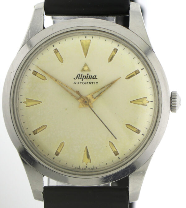Rarität Alpina Herren Vintage Armbanduhr Hammer Automatic Cal.584 ca. 1955 Ø35mm – Bild 2