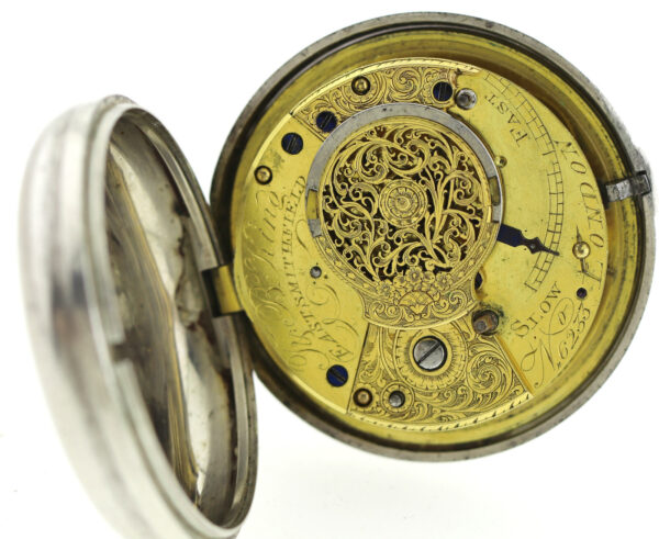Ts.B. King Doppel Gehäuse Spindel Uhr in Silber 162,7g ca. 1805-1825 Ø 58mm – Bild 12