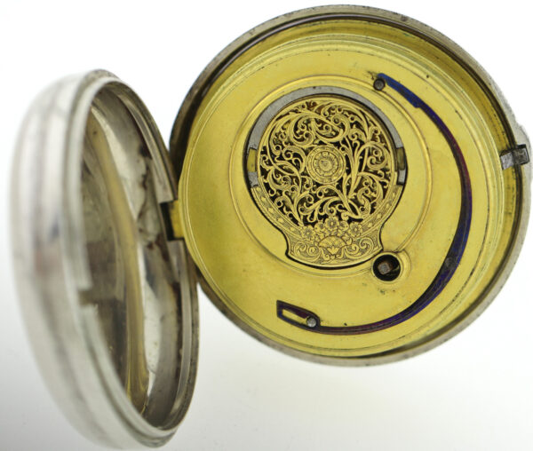 Ts.B. King Doppel Gehäuse Spindel Uhr in Silber 162,7g ca. 1805-1825 Ø 58mm – Bild 13