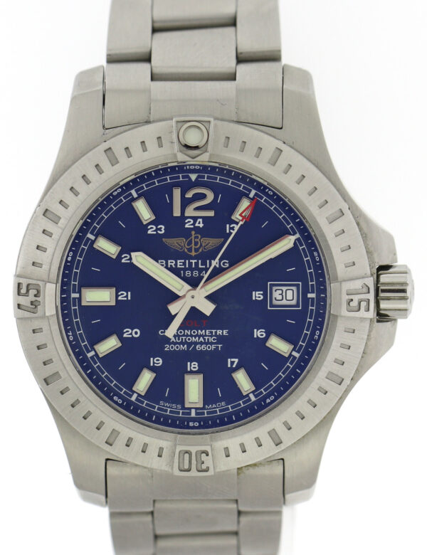 Breitling Colt Chronometer 200m Ref. A17313 Blau Ø41 mm aus 2019 Fullset – Bild 2