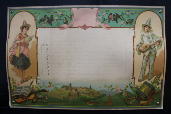 Antikes Walzenspielwerk um 1870 mit 12 Liedern, Nußbaum teilebonisiert – Bild 9