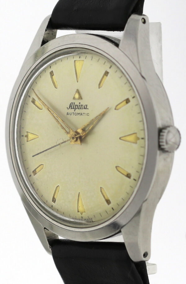 Rarität Alpina Herren Vintage Armbanduhr Hammer Automatic Cal.584 ca. 1955 Ø35mm – Bild 5