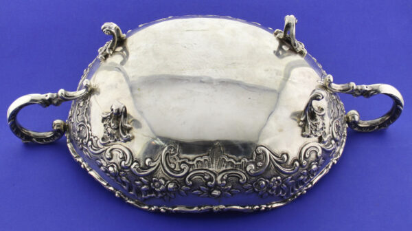 Antike Historismus Jardiniere- Schale massiv 800 Silber 1224g wohl Artur Otto – Bild 7