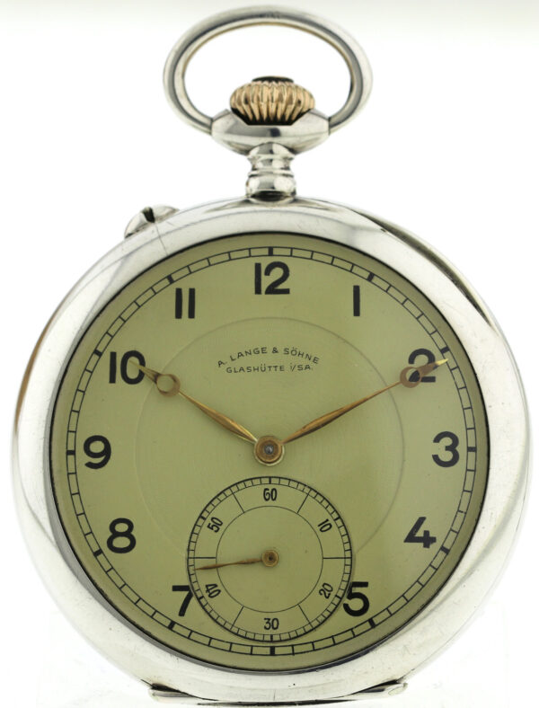A.Lange & Söhne Glashütte offene 800er Silber Herren Taschenuhr 1B-C Werk ~1910 – Bild 2