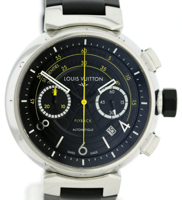 Louis Vuitton Tambour Flyback Chronograph Stahl  Ref.Q102B lim. Edetion 888- Ø44 – Bild 2