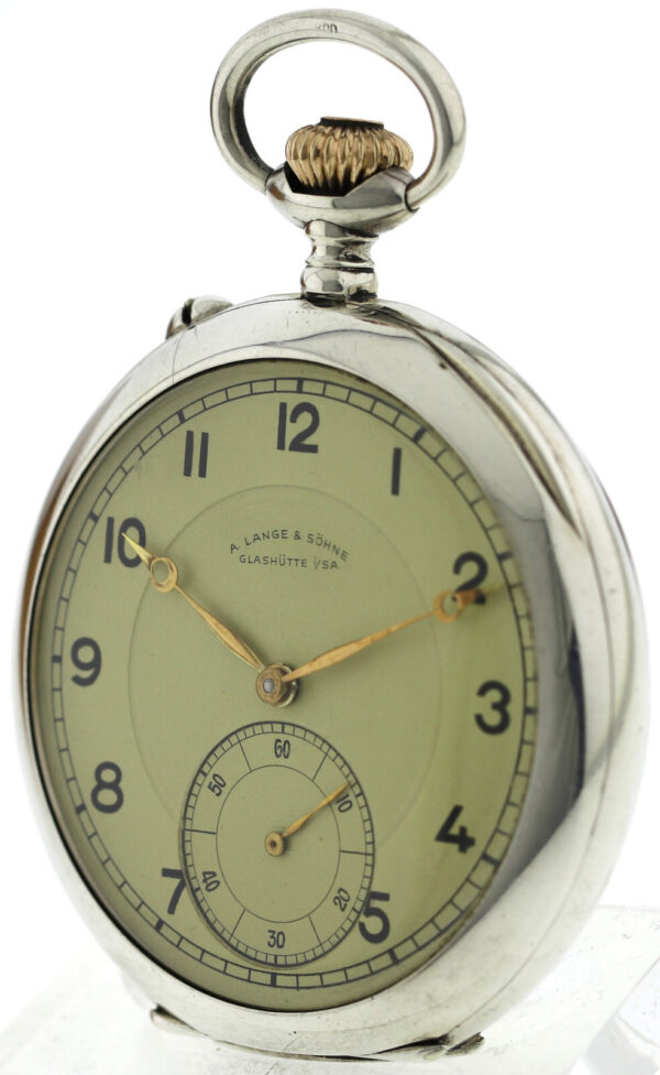 A.Lange & Söhne Glashütte offene 800er Silber Herren Taschenuhr 1B-C Werk ~1910 – Bild 3