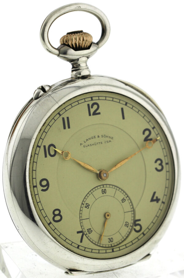 A.Lange & Söhne Glashütte offene 800er Silber Herren Taschenuhr 1B-C Werk ~1910 – Bild 4