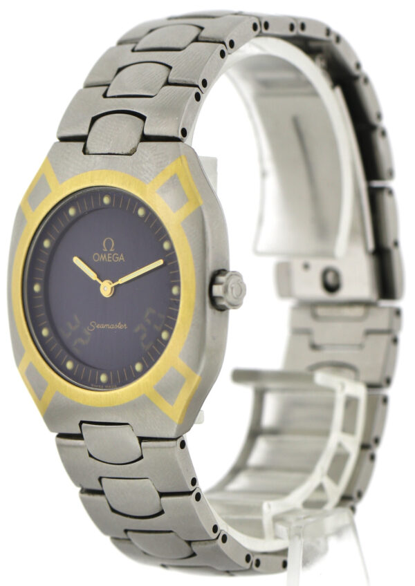 Omega Seamaster Polaris Multifunktion Stahl/750/18k Gold Quartz Uhr 36x32 Unisex – Bild 4