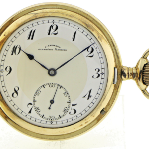 Rarität Double J.Assmann Glashütte i/Sa Herren-Taschenuhr Savonette Box+Papiere