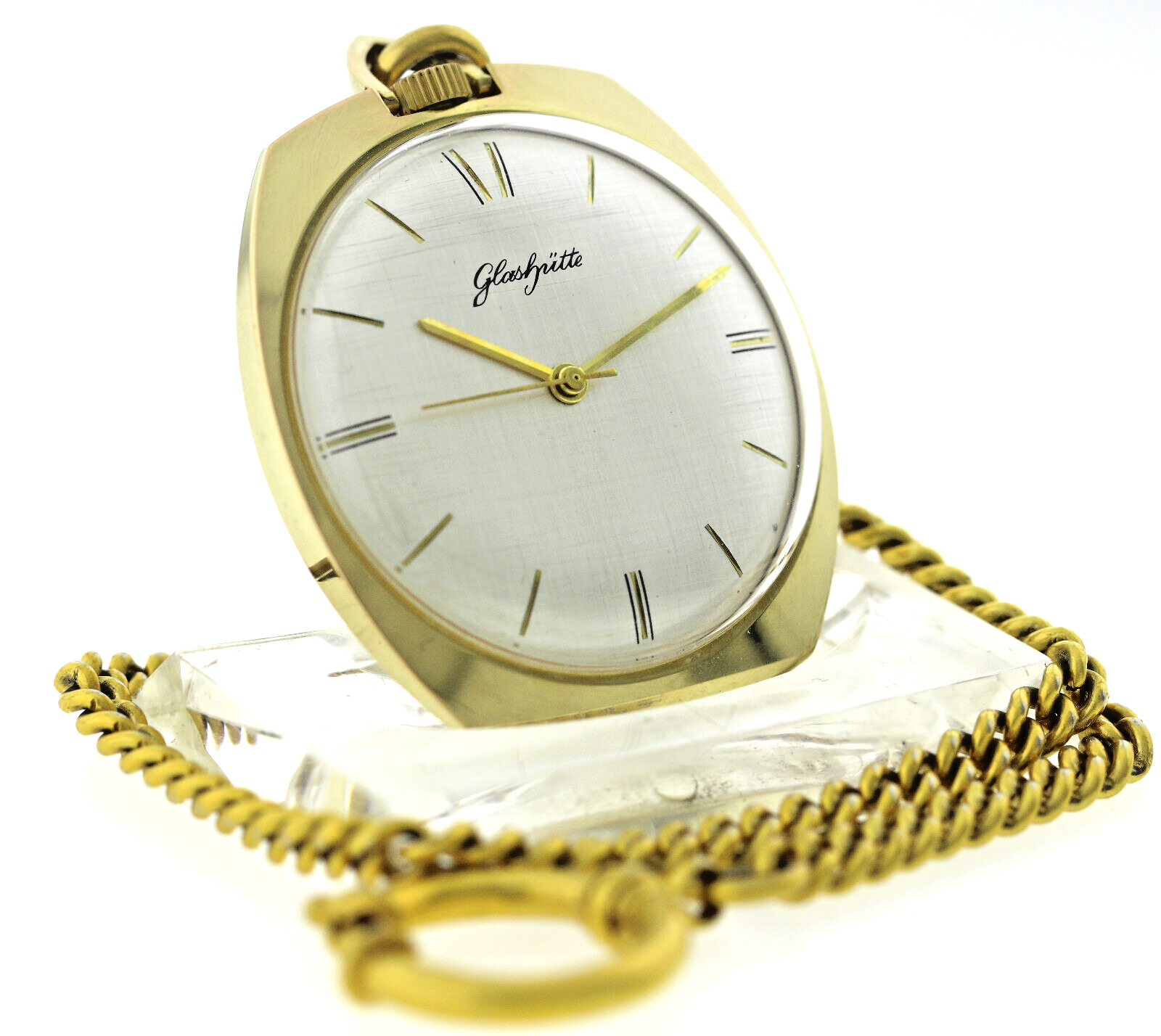 rare GUB Glashütte Kaliber 70.1 vergoldete Vintage Anhängeuhr Handaufzug 70er – Bild 2