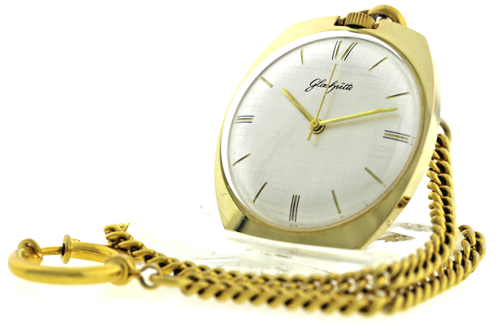 rare GUB Glashütte Kaliber 70.1 vergoldete Vintage Anhängeuhr Handaufzug 70er – Bild 3